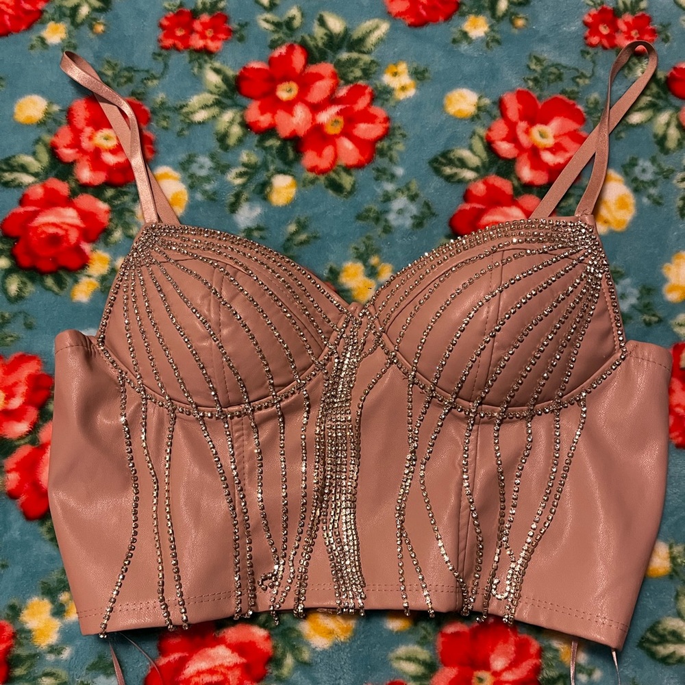 Bedazzled tassel corset